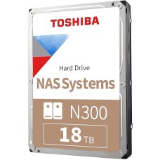 Toshiba de 18 TB - N300 NAS Disco Rigido 3.5" - HDWG51JXZSTA -  SATA3 - 7200 RPM - 512 Mb cache  